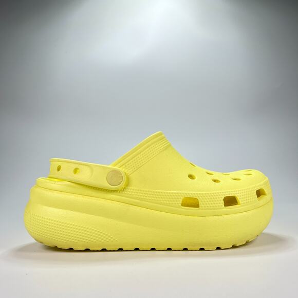 Crocs Classic Crush Clog Bright Yellow Platform Slip On Shoes Youth Size 5 - Picture 1 of 9